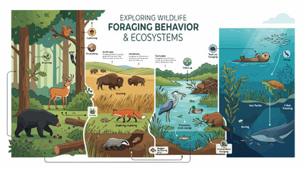 Obraz premium Wildlife Foraging Behavior and Ecosystem Exploration Guide