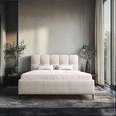 Fotobehang Scandinavisch Modern luxury bedroom interior in minimal scandinavian style, 3d render  © yulia