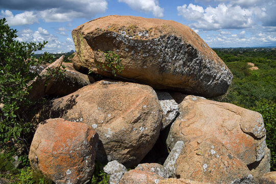 Natural balancing rocks in Africa
