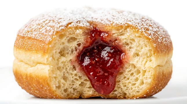 Hanukkah clipart delicious sufganiyah jelly donut with red jam