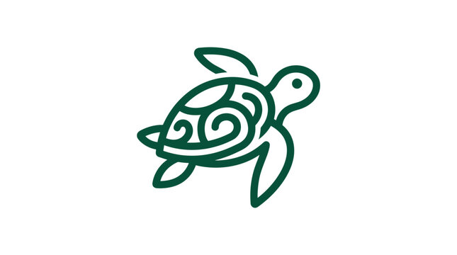 Green turtle icon illustration symbol.