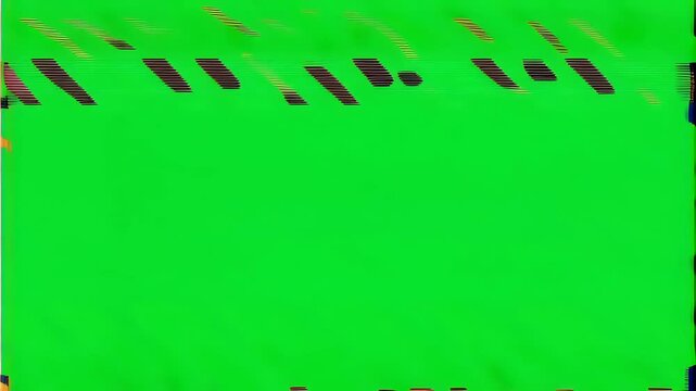 Hazard Tape Transition Green Screen Overlay