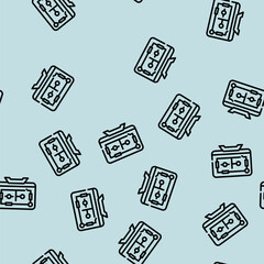 Obraz premium house control, smart home computer screen line seamless pattern house control, smart home computer screen thin line illustration