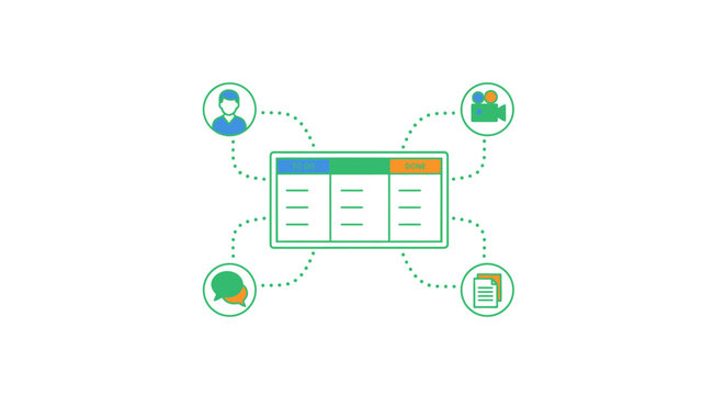 Database Schema Design Concept Illustration.