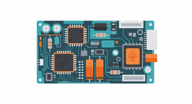 Electronic circuit board with colorful components