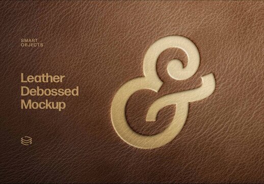 Leather Debossed Mockup For Logo And Brand Identity Design