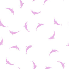 Obraz premium dolphin water mammal animal glyph vector seamless pattern. dolphin water mammal animal signthin illustration