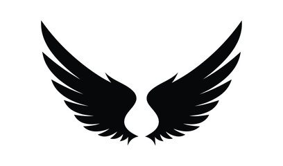 Fototapeta premium Black silhouette of wings spread wide symbolizing freedom and flight video