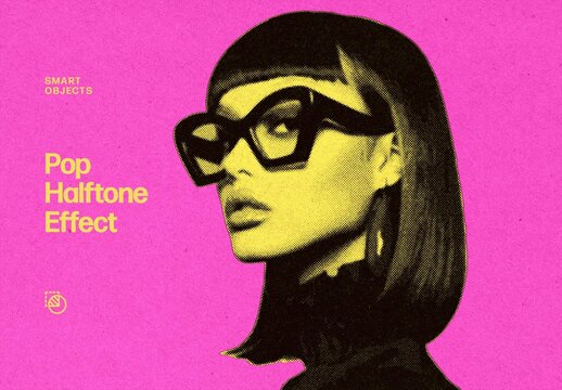 Pop Halftone Photo Effect For Poster And Comic Art Design