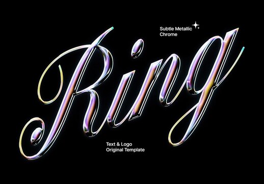 Subtle Metallic Chrome Text Effect For Branding And Typography