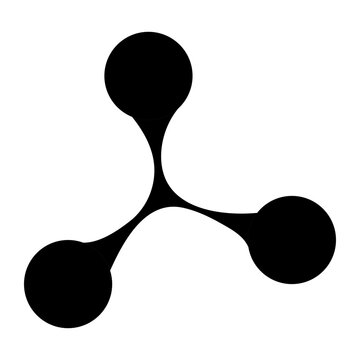 Trefoil Molecule Symbol Black Abstract Icon Vector Element for Science Infographic and Tech Startup