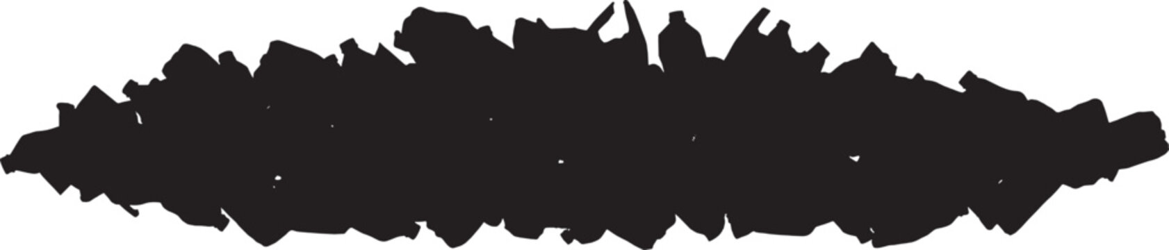 Silhouette of a pile of plastic waste and bottles, environmental pollution concept vector art