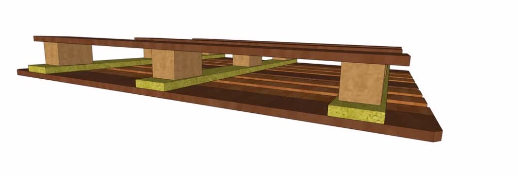 Epal CP4 Wooden Pallet technical drawing illustration with bottom view perspective and 360 Degree Rotation Animation