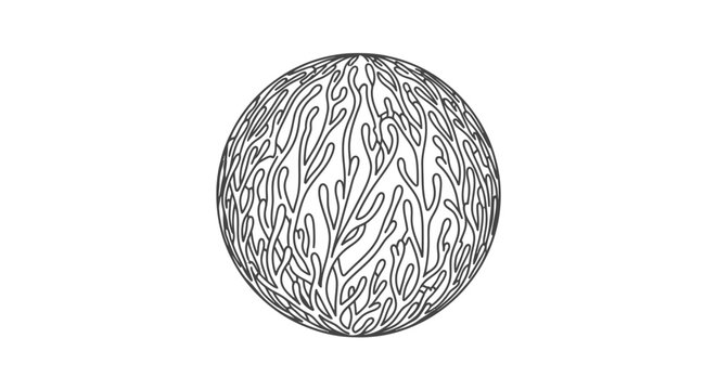 Ornate circular illustration with brain coral texture.