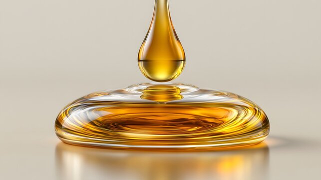 Oil drop suspended in air above glass surface