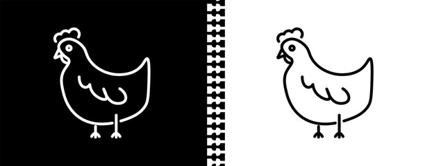 hen UI outline icon in black and white mode - agriculture farming and gardening collection. © Khayala