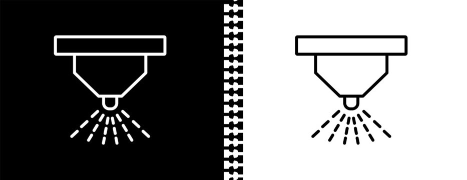 sprinkler UI outline icon in black and white mode - agriculture farming and gardening collection.