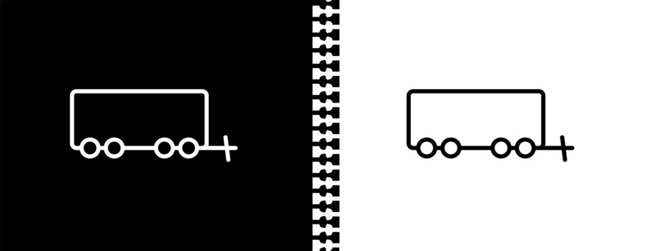trailer UI outline icon in black and white mode - agriculture farming and gardening collection.