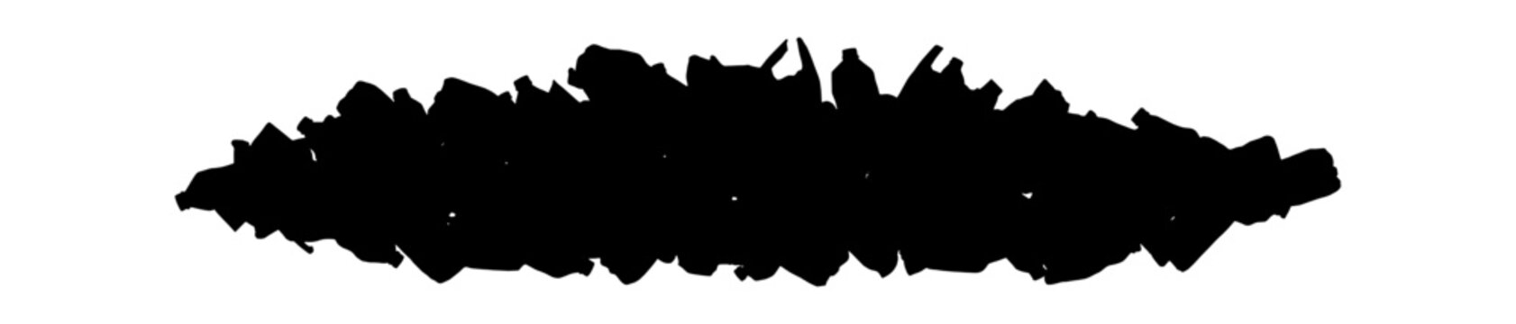 Silhouette of a pile of plastic waste and bottles, environmental pollution concept vector art