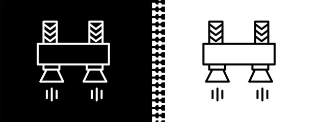 flyboard UI outline icon in black and white mode - artificial intellegence and future technology collection. © Khayala