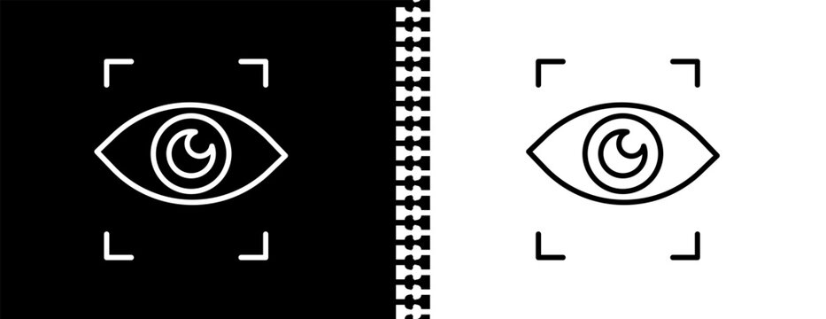 eye tracking UI outline icon in black and white mode - artificial intellegence and future technology collection.