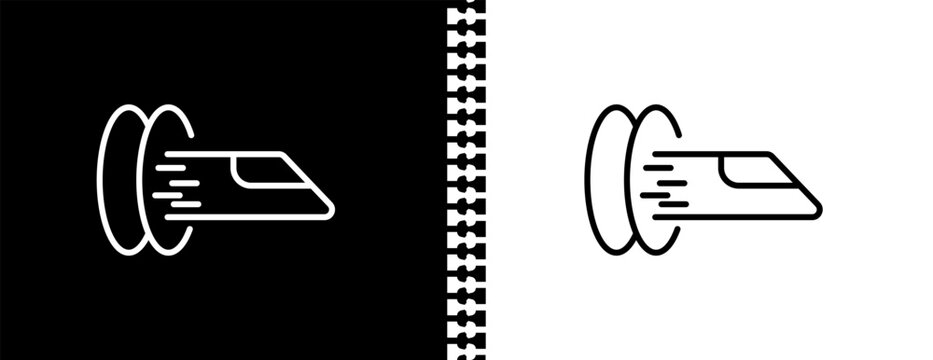 hyperloop UI outline icon in black and white mode - artificial intellegence and future technology collection.