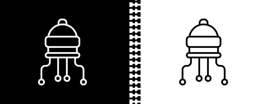 microbots UI outline icon in black and white mode - artificial intellegence and future technology collection.