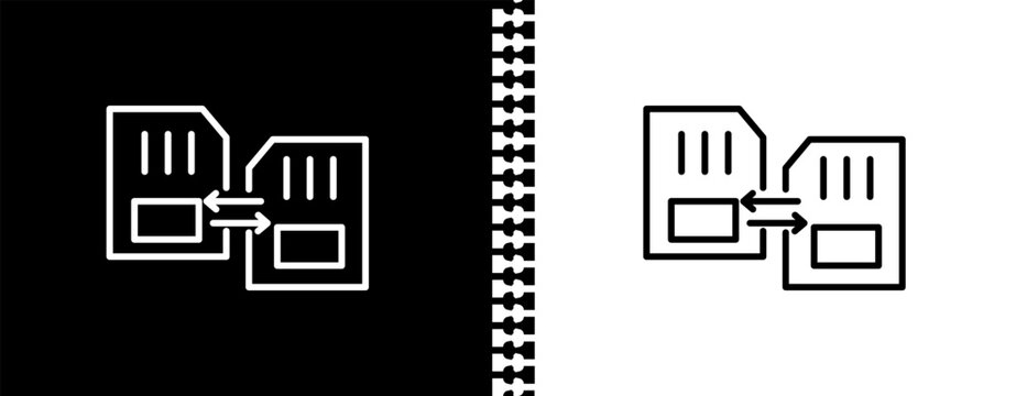 memory transfer UI outline icon in black and white mode - artificial intellegence and future technology collection.