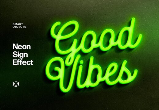 Neon Sign Text Effect Classic For Logo And Night Branding