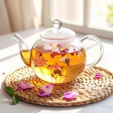Floral tea pot