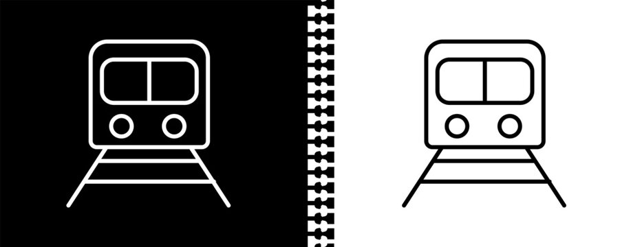 train UI outline icon in black and white mode - artificial intellegence and future technology collection.