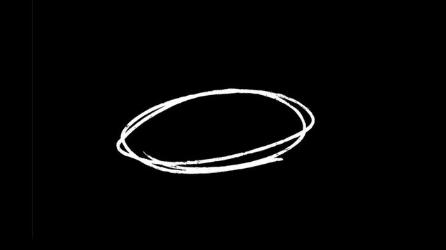 Hand Drawn Double Line Circle Animation on Black Background Motion Element 4