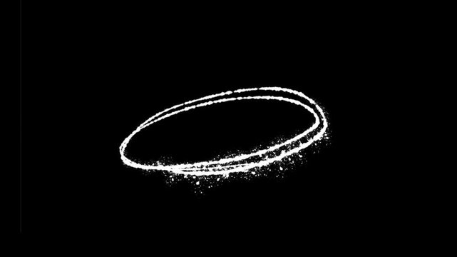 Hand Drawn Double Line Circle Animation on Black Background Motion Element 5
