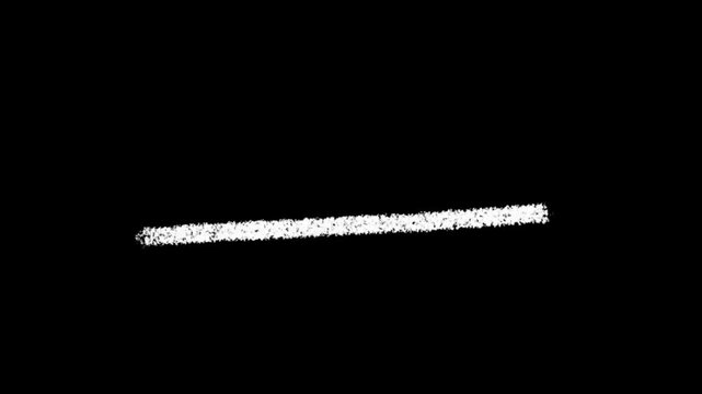 Hand Drawn White Marker Stroke Animation on Black Background Motion Element 2