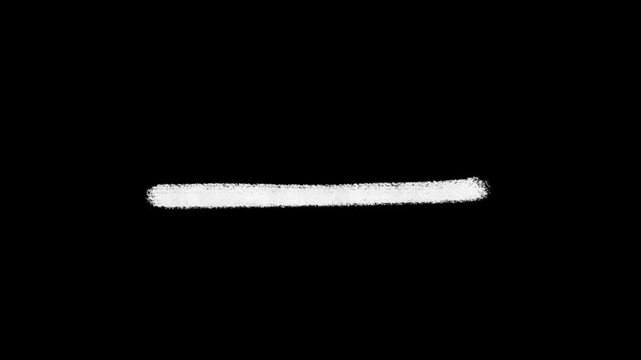 Hand Drawn White Marker Stroke Animation on Black Background Motion Element 3