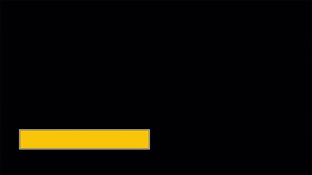 Yellow minimalist lower third with loading progress animation, clean broadcast overlay 4k video