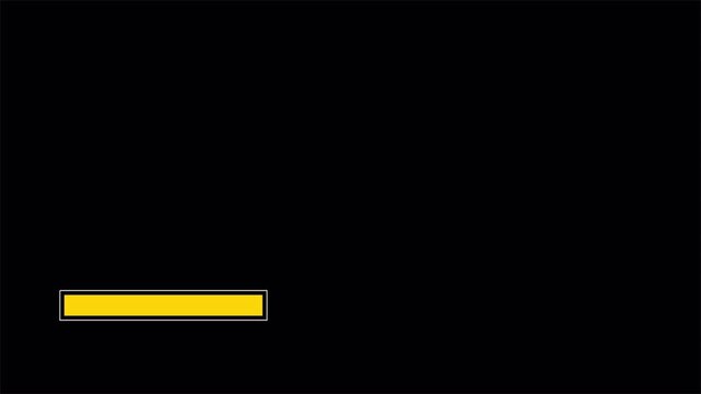 Minimalist yellow lower third animation with filling bar, clean loading indicator 4k video