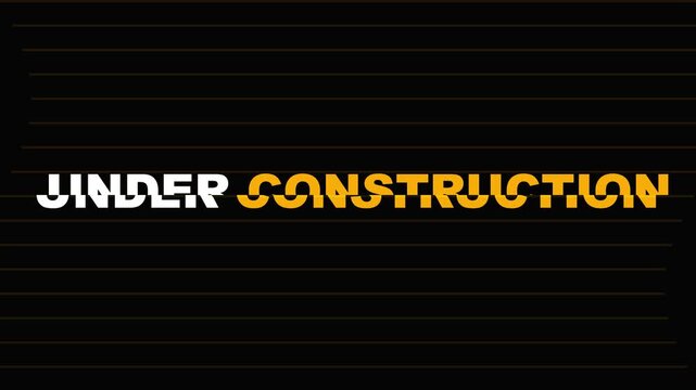 Under Construction Animated Glitch Text for Web Maintenance and Industrial Updates
