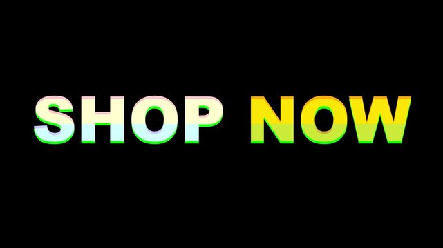 Shop Now Glitch Text Animation for E-commerce Marketing