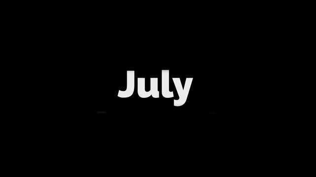 dynamic scroll month january to july text Rolling Animation, motion graphic on transparent background, alpha channel