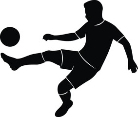 Obraz premium Football Player Executing Bicycle Kick Silhouette