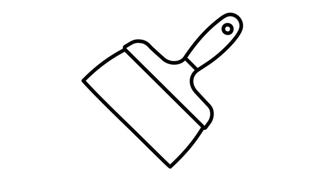 Wide metal drywall taping knife line icon with editable stroke for custom line weight. Professional vector illustration for construction, painting, and wall finishing. Versatile design tool.