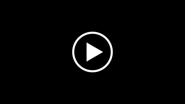 play icon, video play icon for website and mobile design animation on black background.