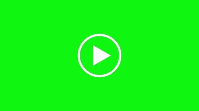 play icon, video play icon for website and mobile design animation on green background.
