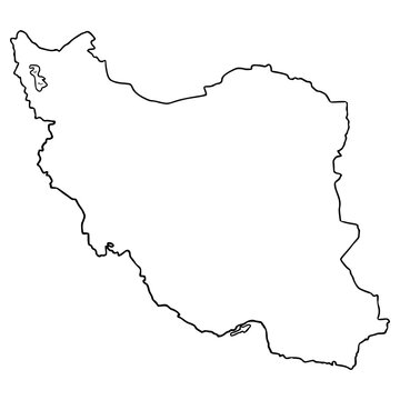 Iran map illustration hand drawn outline vector