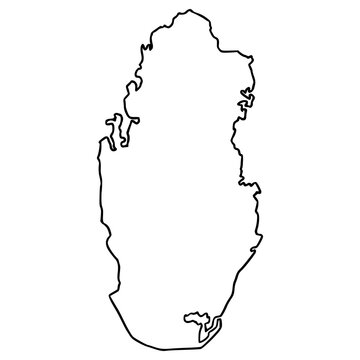 Qatar map illustration hand drawn outline vector
