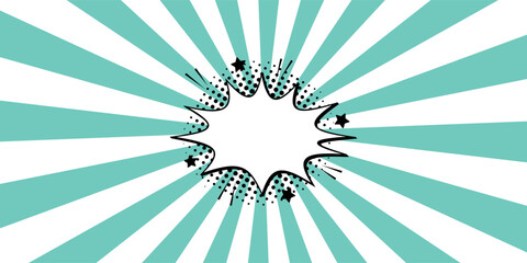 rays are blue background. superhero design. Starburst cartoon style. © HAFID