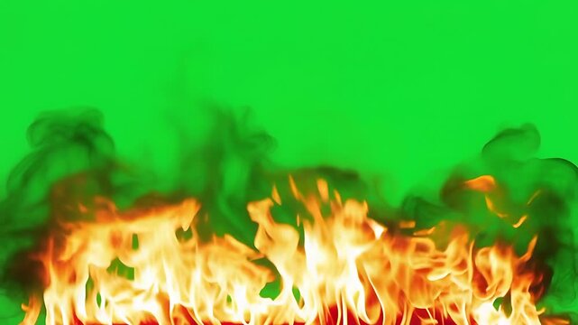 Burning Flames Smoke Green Screen Overlay
