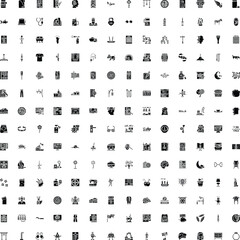 Fototapeta premium Web design and technology concept glyphs providing a diverse collection of vector signs and symbols for business, lifestyle, food, and communication applications