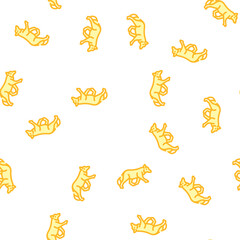 Obraz premium fox animal vector seamless pattern fox animal sign illustration